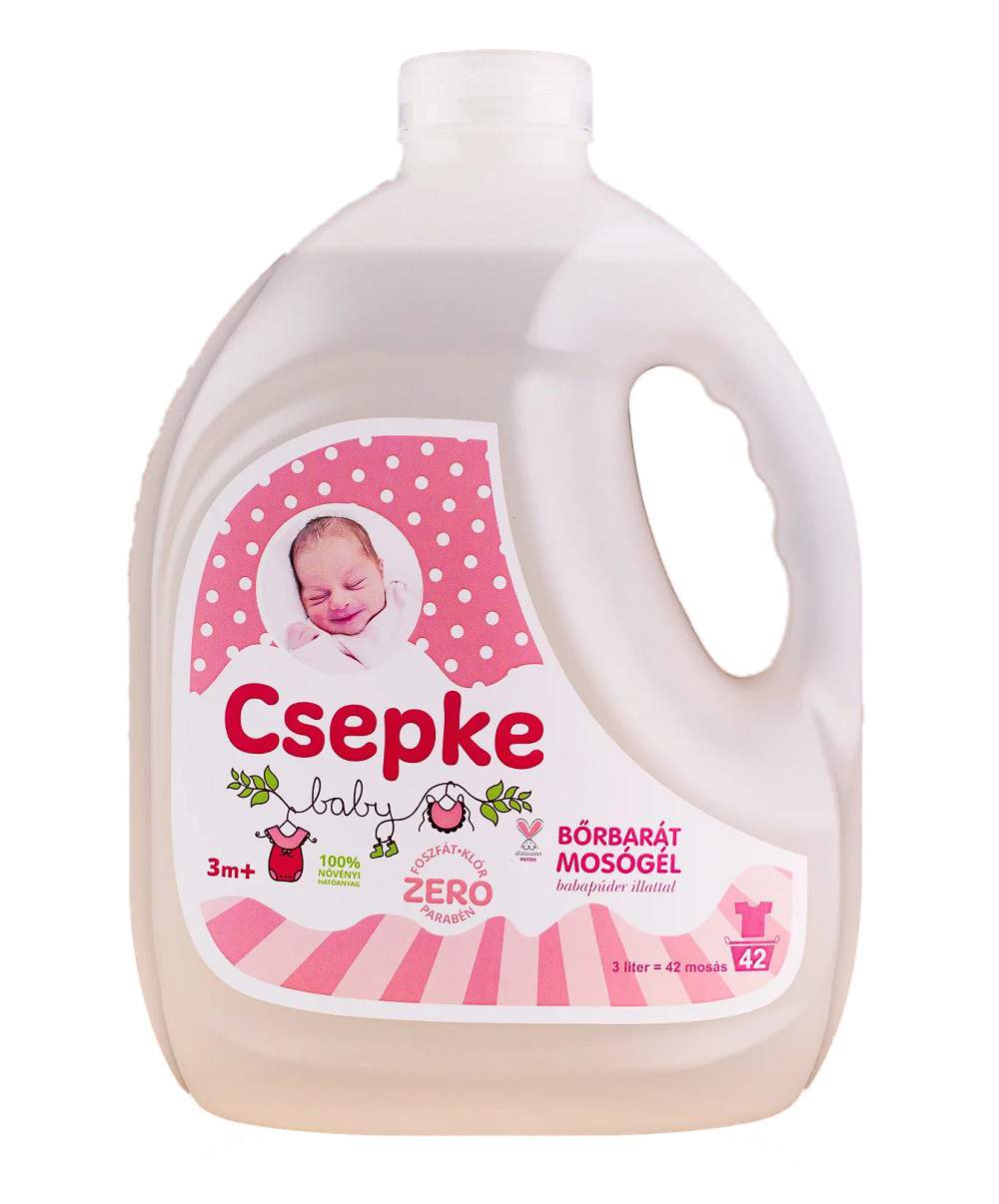 Image of Csepke baby mosógél babapúder illattal 3m+ 3 liter